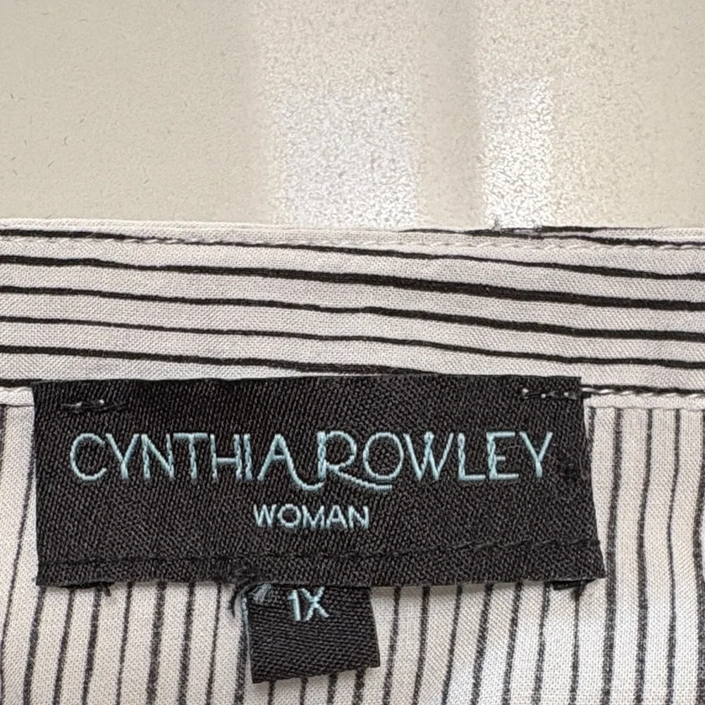 Cynthia Rowley Black Striped Button Down Shirt - Picture 3 of 4